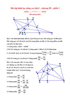 74 Bài tập hình học nâng cao Lớp 8  Chương III  Phần 2